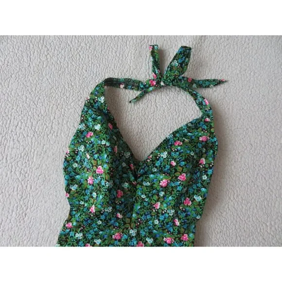 vintage rose marie reid one piece short bottom halter bathing suit usa made - Picture 5 of 12